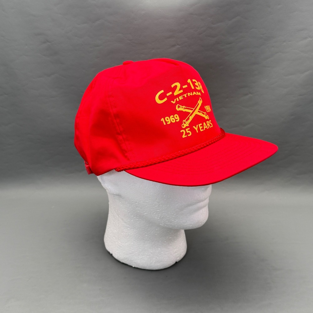 Vintage C-2-138 Vietnam 1969 1994 25 Years Red Rope Snapback Hat OTTO Cap